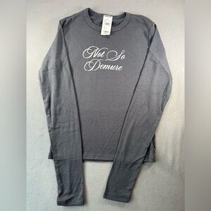 RSQ Tillys Women’s Gray Longsleeve  Not So Demure Top Size Medium NWT